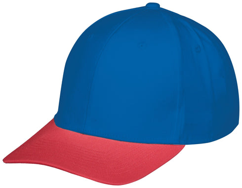 Augusta Sportswear Youth Rally Cotton Twill Cap (6252), Color 'Royal/Scarlet'